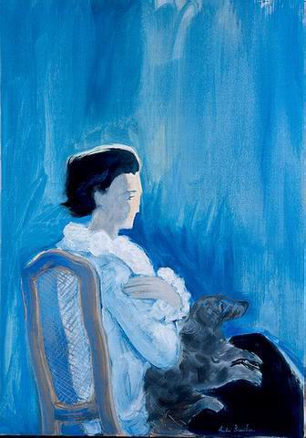 Brasilier, Portrait au chien gris